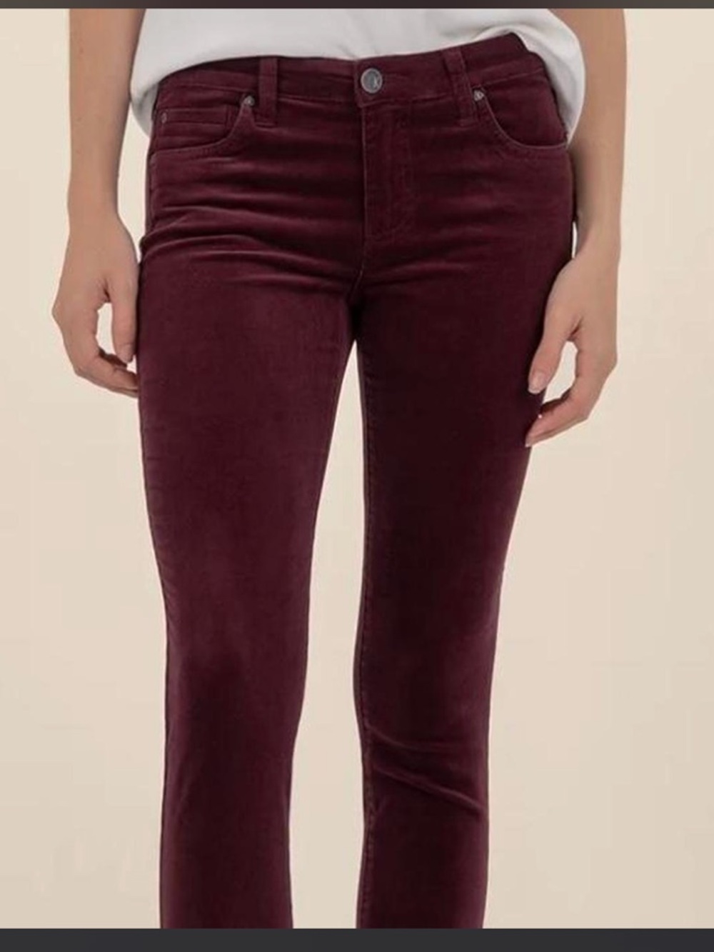 Kut from the Kloth Skinny Jeans in Deep Burgundy